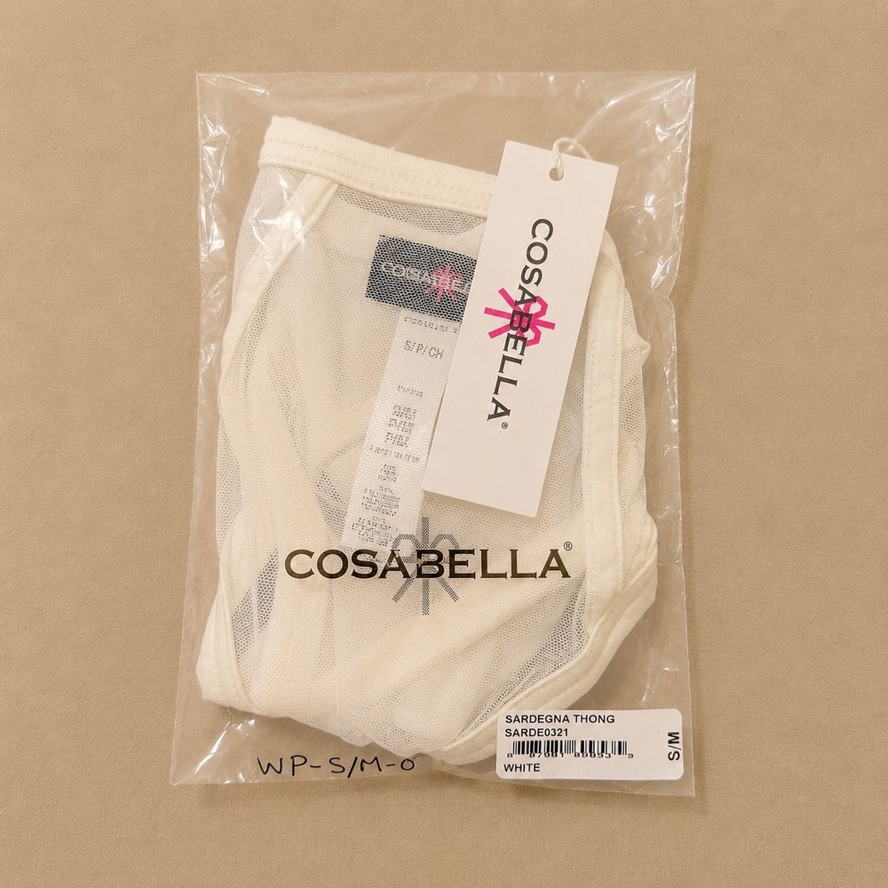 COSABELLA Thong White Sheer Mesh Strappy Panty - S/M / NWT - Picture 5 of 7